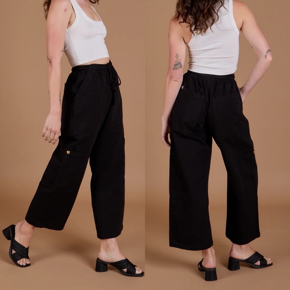 Big Bud Press Black Wide Leg Cargo Pants P